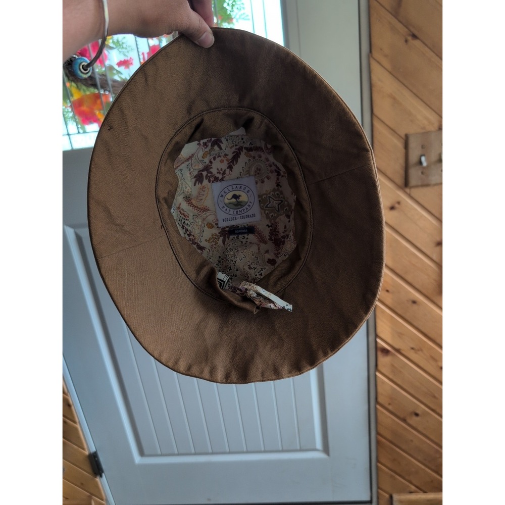 Wallaroo Sonoma Cotton Sun Bucket Hat Lining Tan Hidden Chin Strap Beach Nature - Picture 5 of 10